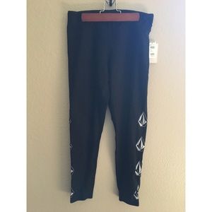 Volcom Black Leggings with Logo